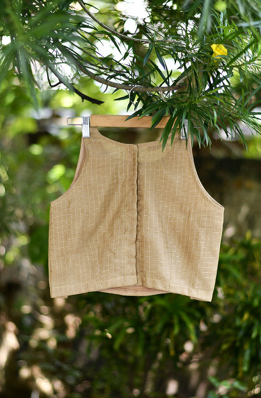 Fawn Pure Silk Tissue Blouse - Naksheband