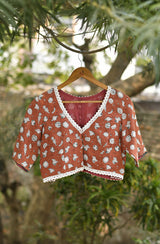 Rust Brown Pure Cotton Blouse