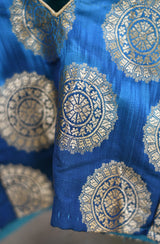 Blue Dual Shade Banarasi Blouse