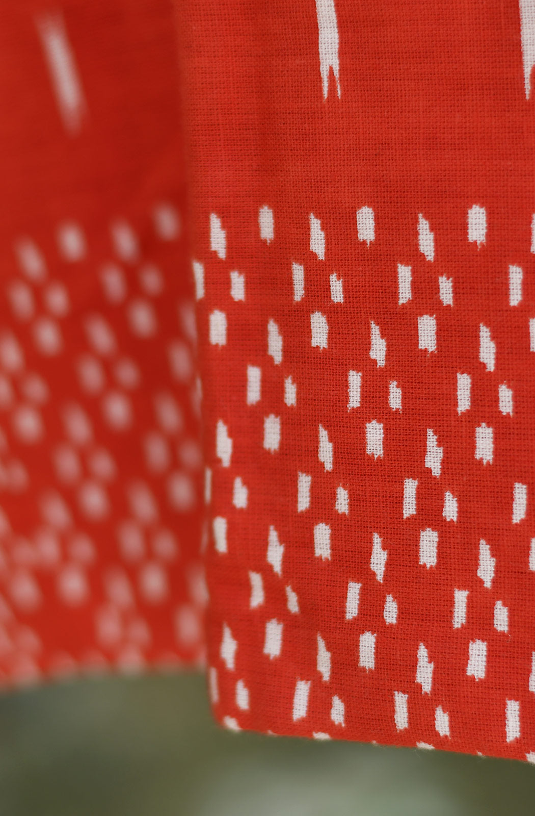 Red Pure Cotton Ikkat Print Blouse - Naksheband
