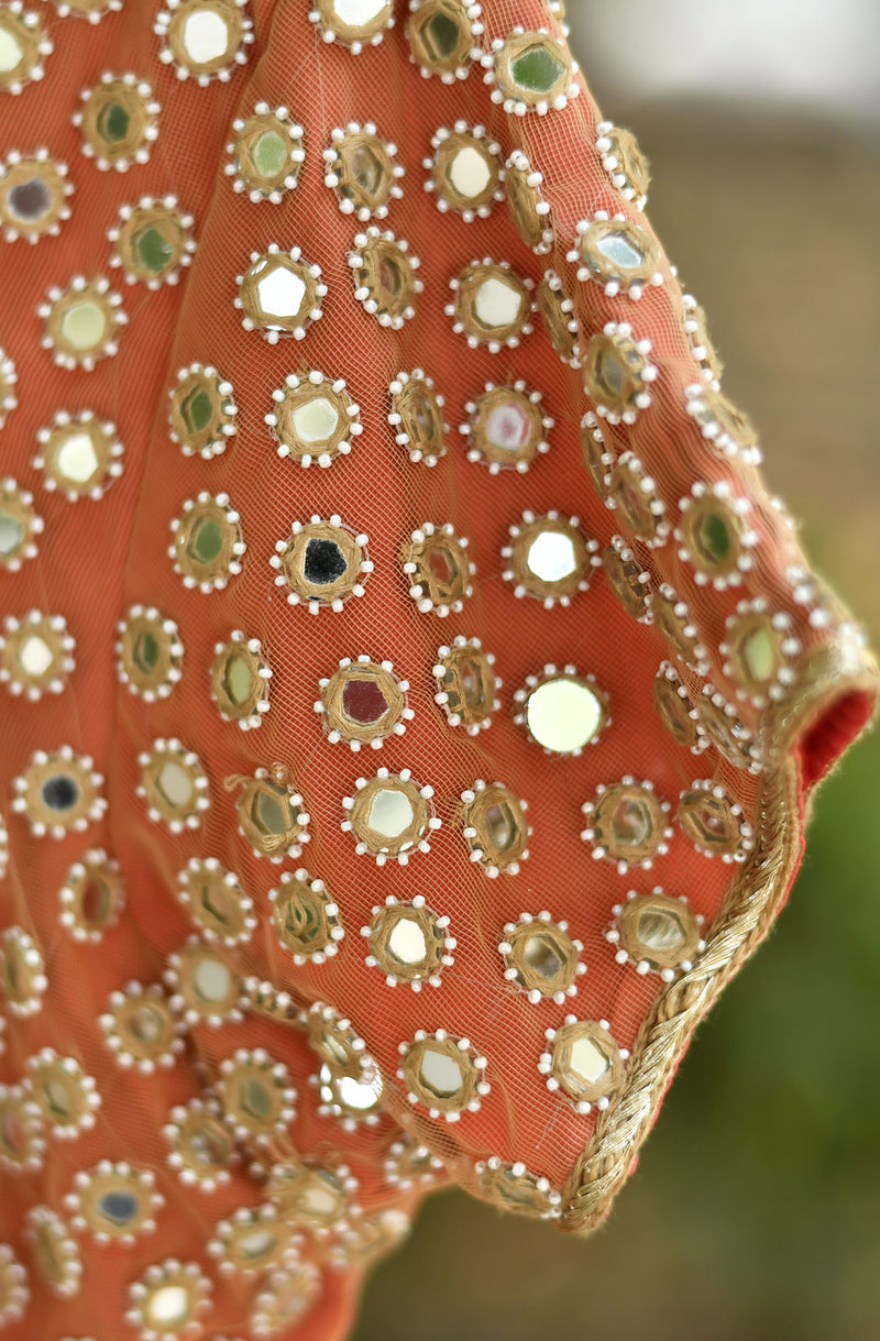 Peach Orange Georgette Blouse