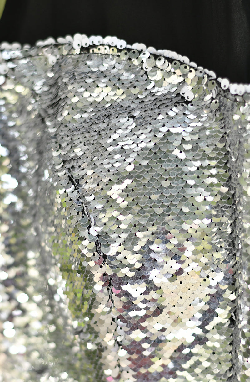 Silver and Black George Sequin Blouse