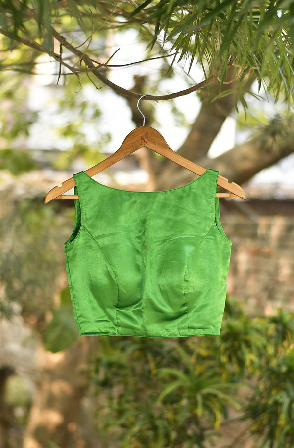 Emerald Green Pure Satin Blouse