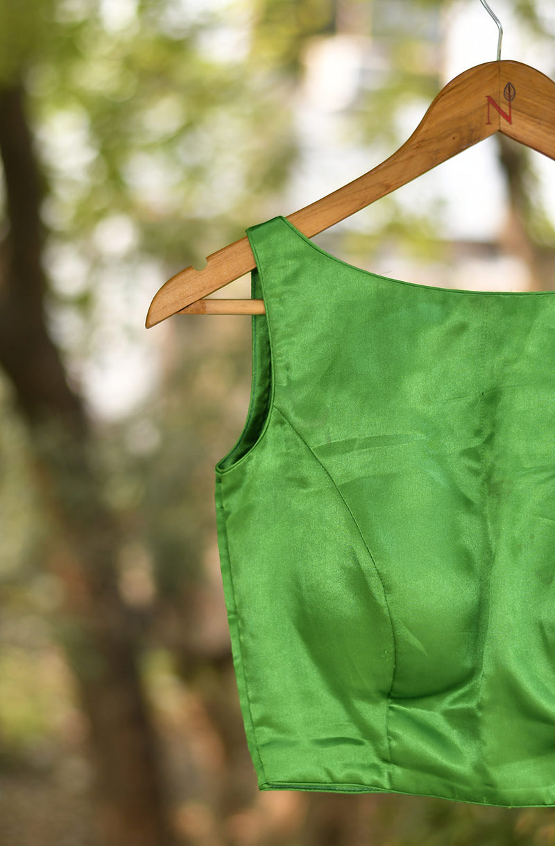 Emerald Green Pure Satin Blouse