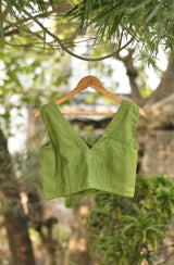 Crocodile Green Pure Silk Blouse