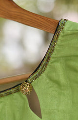 Green Shimmer Hand Embroidered Blouse