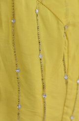 Yellow Pure Crepe Hand Embroidered Blouse