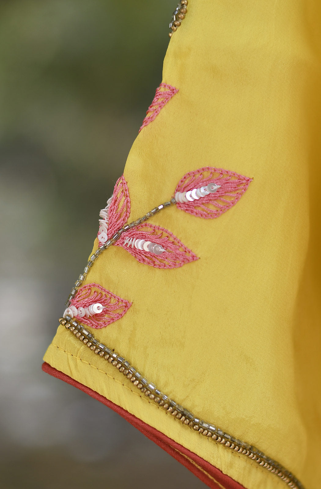 Dandelion Yellow Pure Crepe Hand Embroidered Blouse