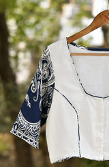 White Cotton Silk Blouse