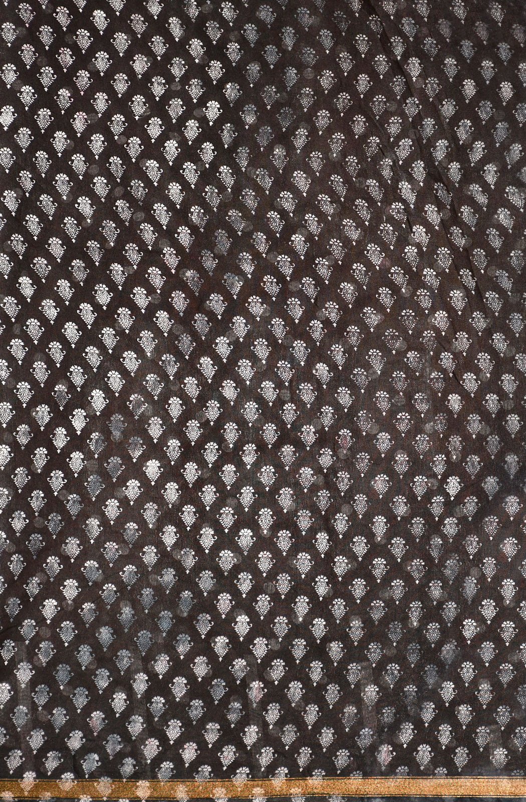 Maroon Pure Silk Chanderi Hand Block Printed Saree - Naksheband