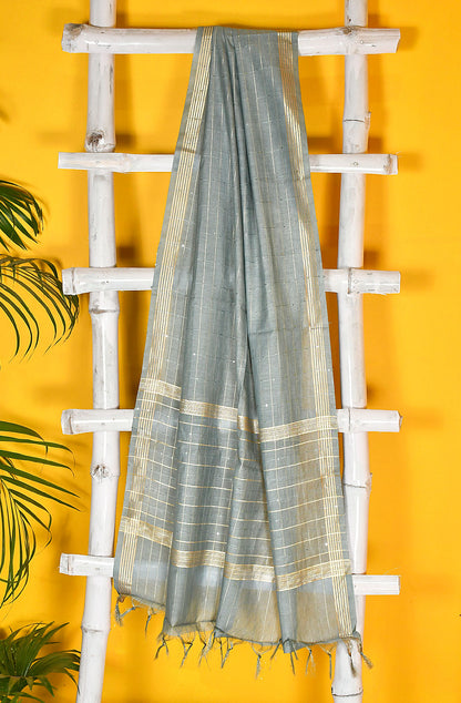 Dark Maroon Pure Silk Chanderi Unstitched Suit Set
