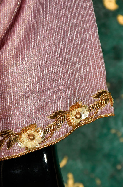Levender Pink Tissue Silk Suit Set