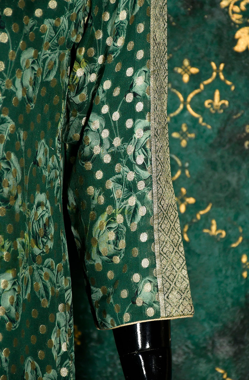 Forest Green Banarasi Khaddi Suit Set
