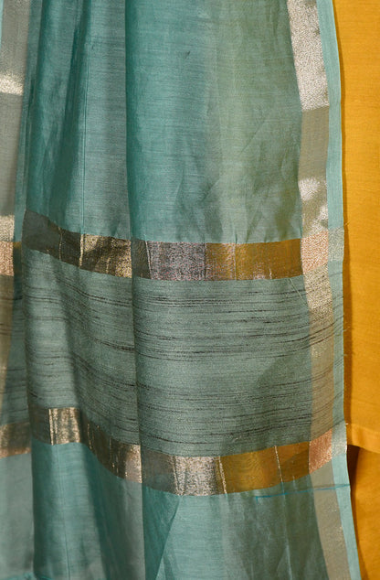 Mustard Munga Silk Suit Set