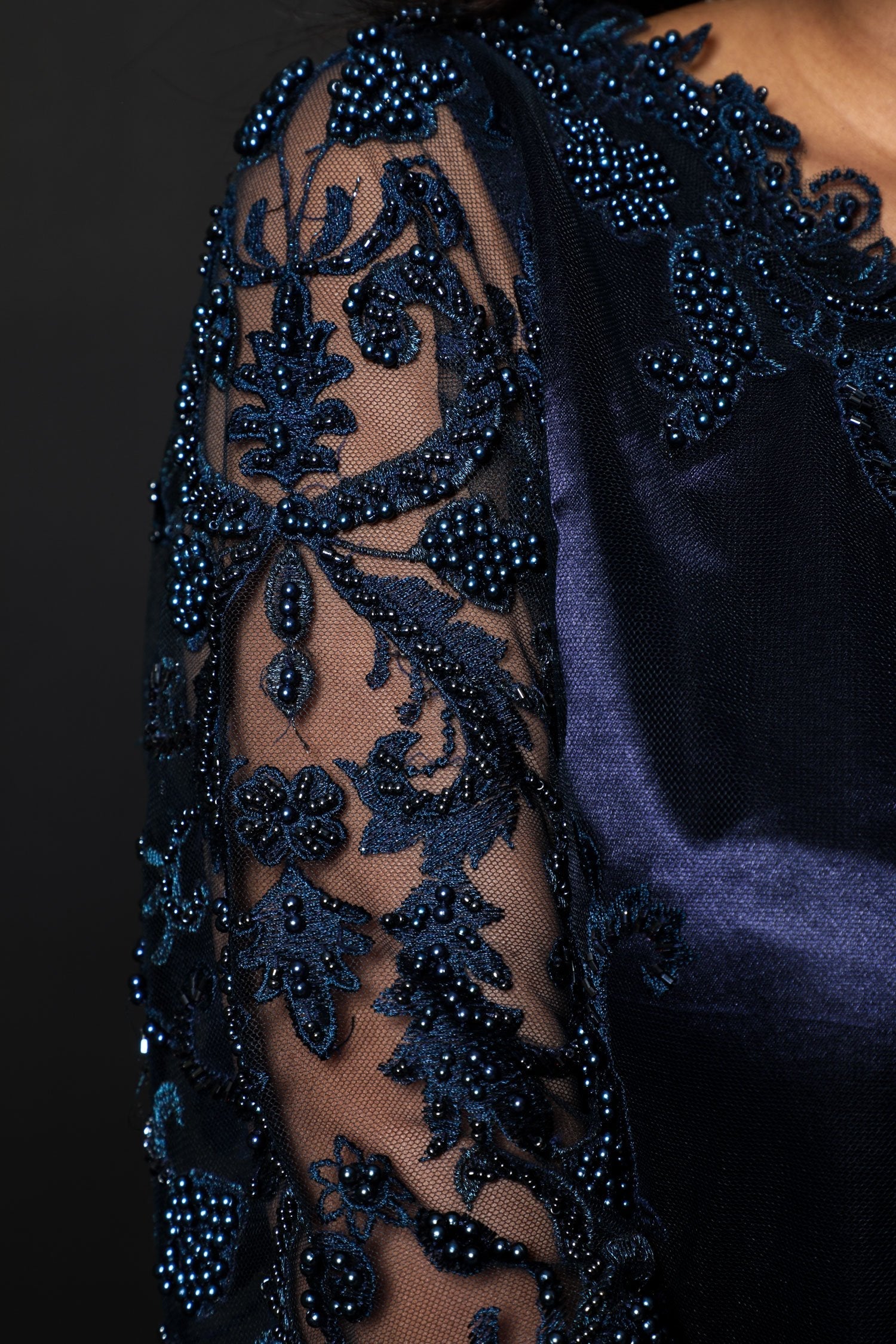 Designer Embroidered Suit Set - Indigo - Naksheband