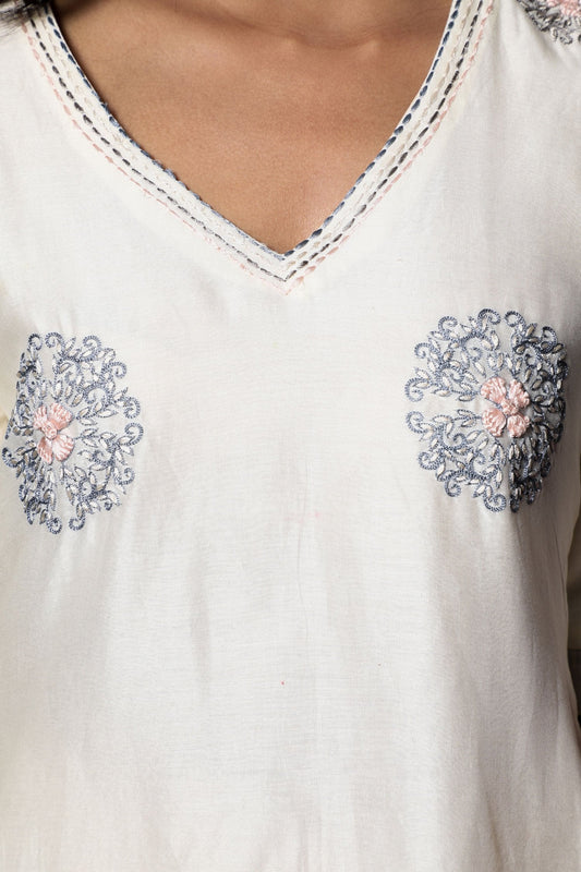 Teared Garara Chanderi Silk Set - Amaranth - Naksheband