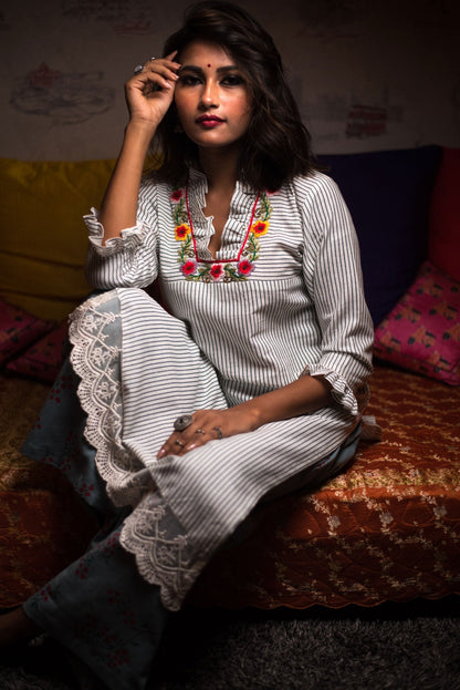 Cotton Suit Set Designer - Jolly Jade - Naksheband