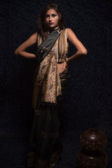 Black Color Designer Printed Pure Silk Saree - Pitch Prints - Naksheband