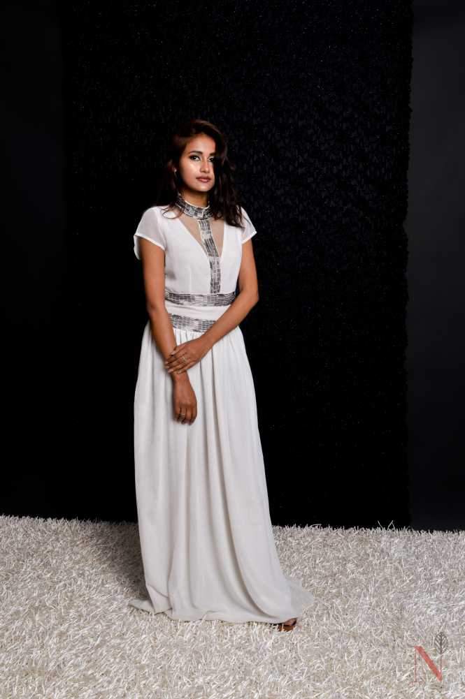 Indowestern Designer One Piece Dress - Frosty - Naksheband