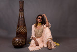 Teared Garara Chanderi Silk Set - Honey Dew - Naksheband