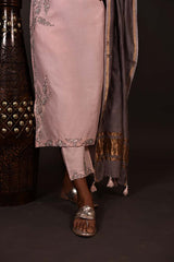 Lemonade Pink Color Lemonade Silk Chanderi Designer Suit Set - Orchid - Naksheband