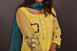 Pure Chanderi Silk Suit Set Embroidery  - Calla - Naksheband