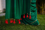 Basil Green Color Designer Pure Muga Embroidered - Ruby - Naksheband