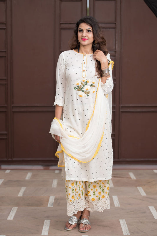 Cotton Suit Set Designer - Honey Bunny - Naksheband