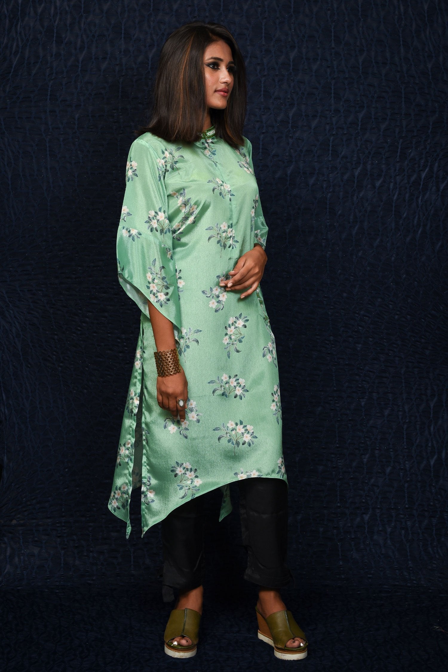 IndoWestern Designer Suit Set - Platinum - Naksheband