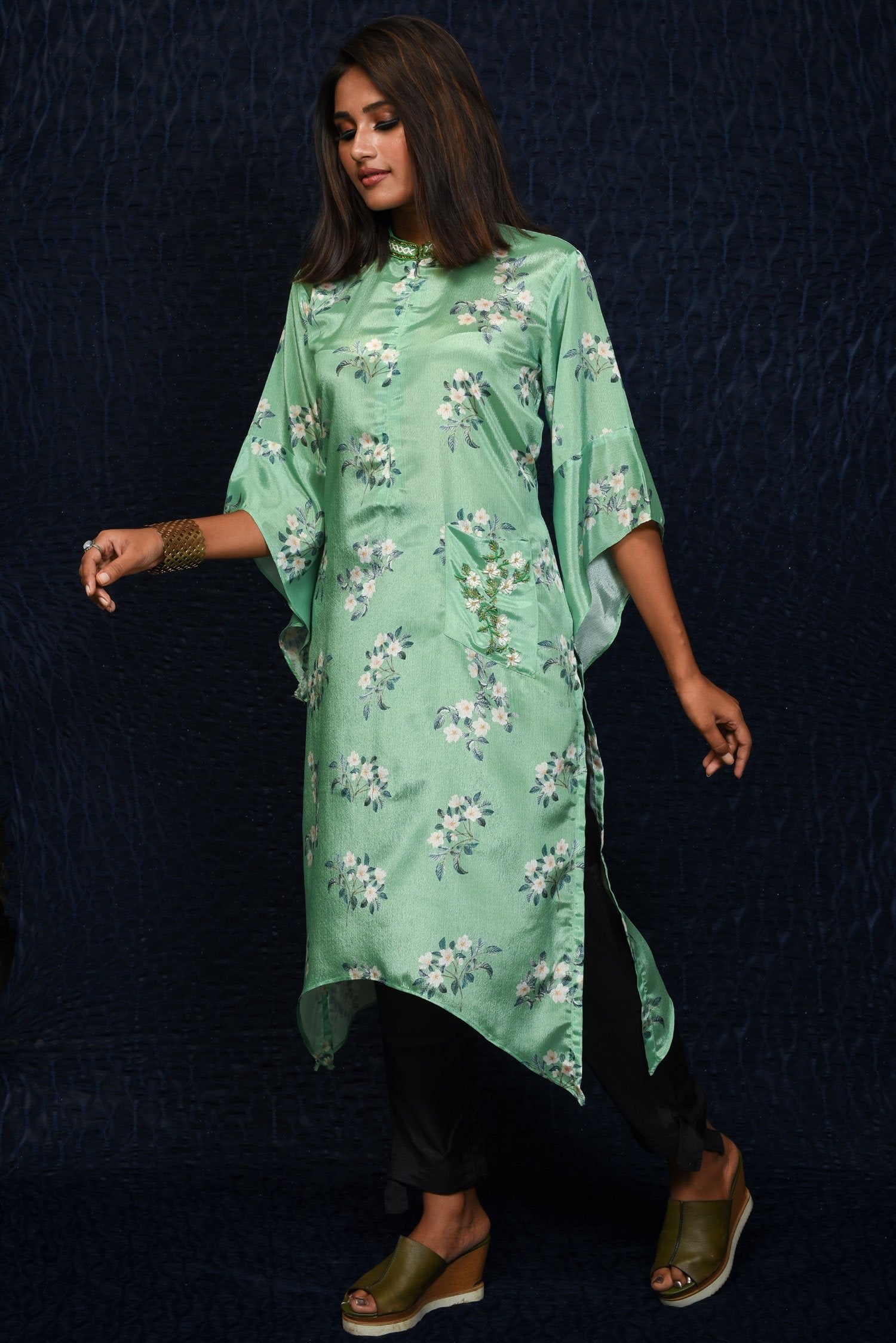 IndoWestern Designer Suit Set - Platinum - Naksheband