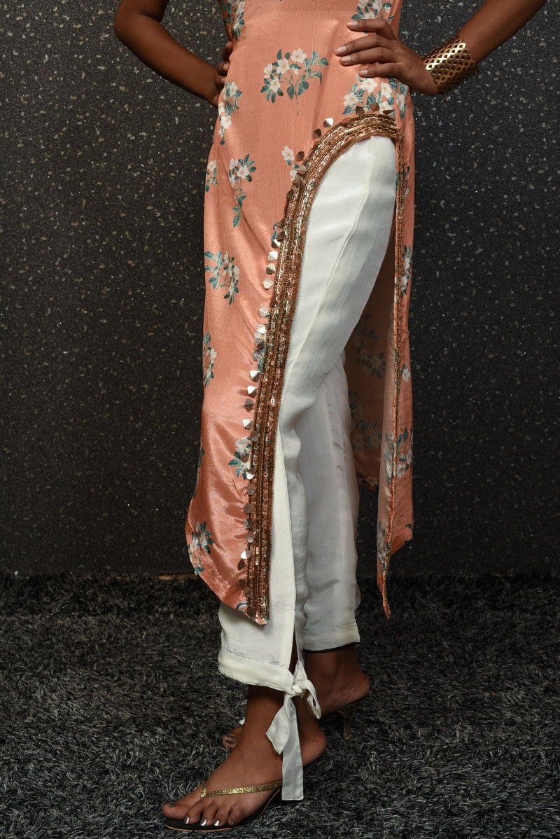 IndoWestern Designer Suit Set - Burnt Sienna - Naksheband