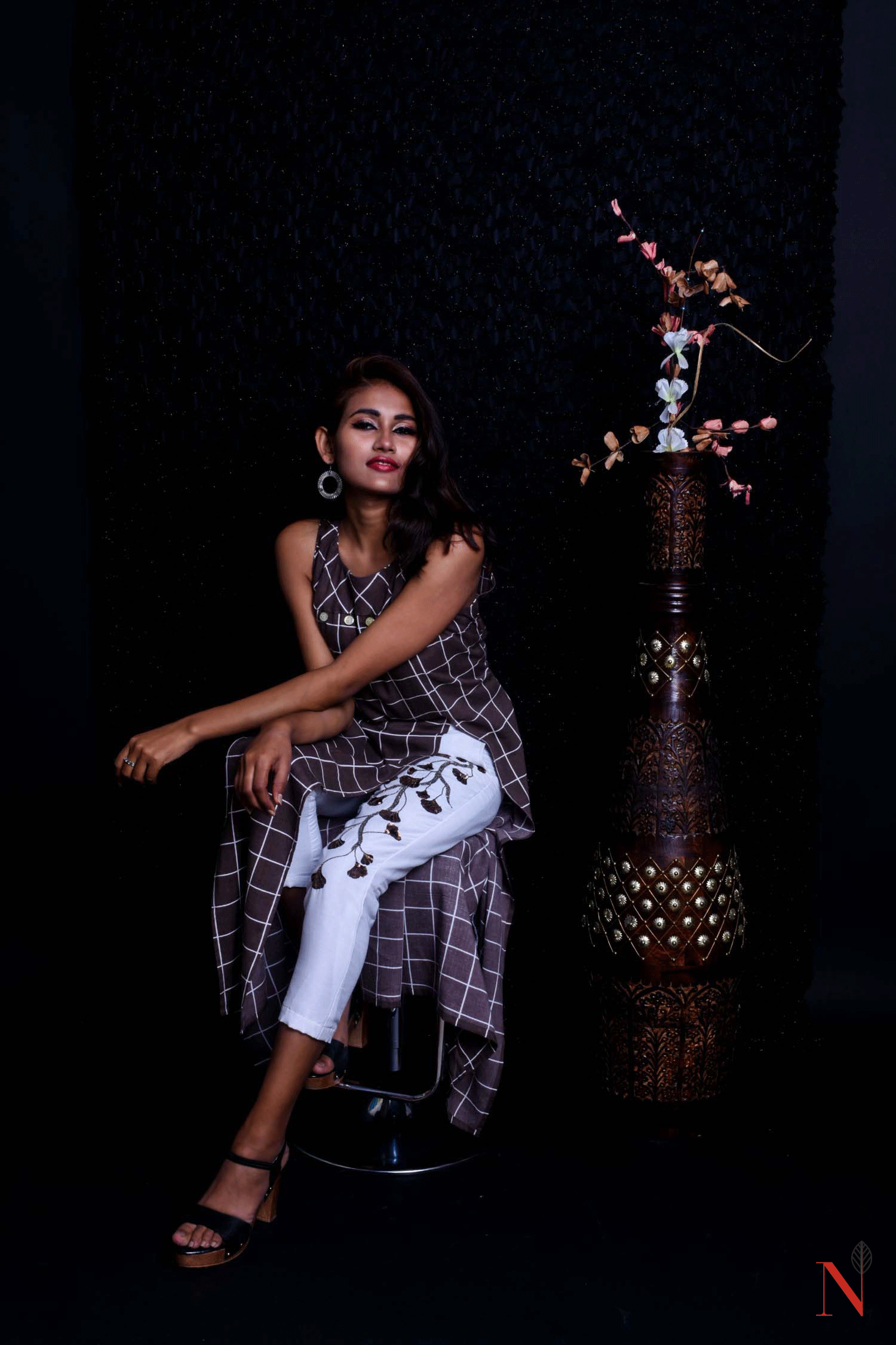 Brownish Grey And White Color Indowestern Designer Suit Set - Milkweed - Naksheband