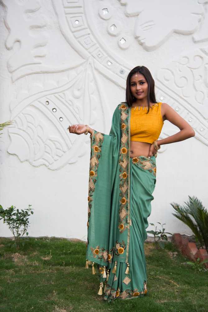 Designer Pure Monga Embroidery - Relic - Naksheband
