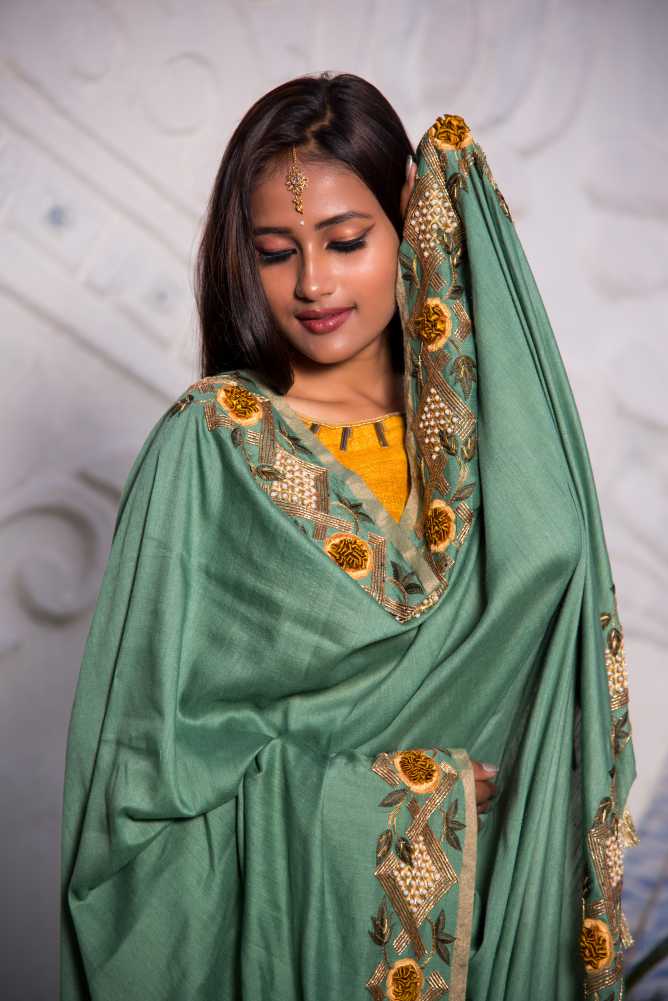 Designer Pure Monga Embroidery - Relic - Naksheband