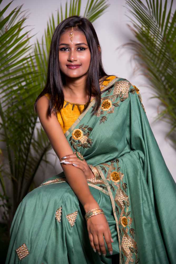Designer Pure Monga Embroidery - Relic - Naksheband