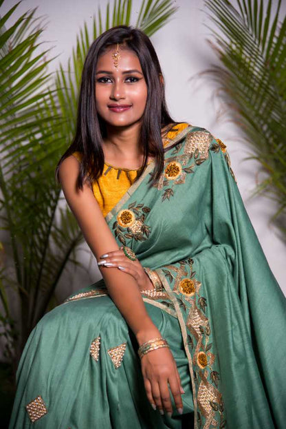 Designer Pure Monga Embroidery - Relic - Naksheband