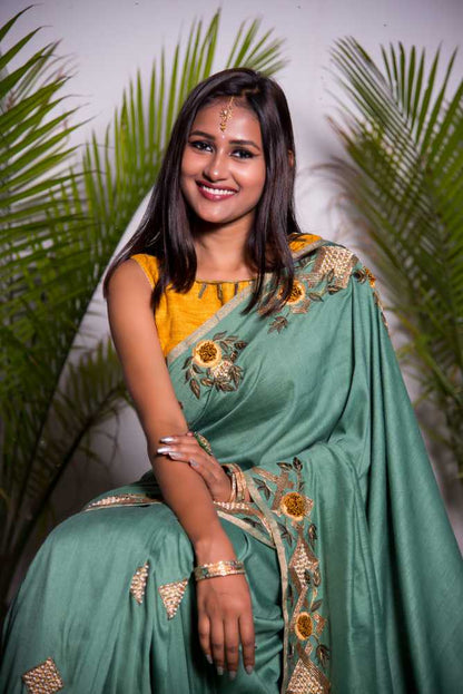 Designer Pure Monga Embroidery - Relic - Naksheband