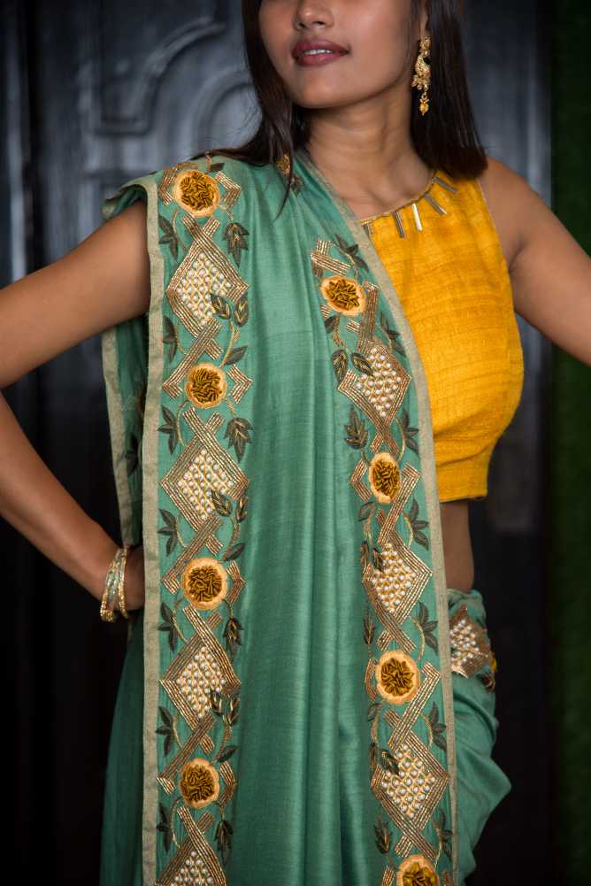 Designer Pure Monga Embroidery - Relic - Naksheband