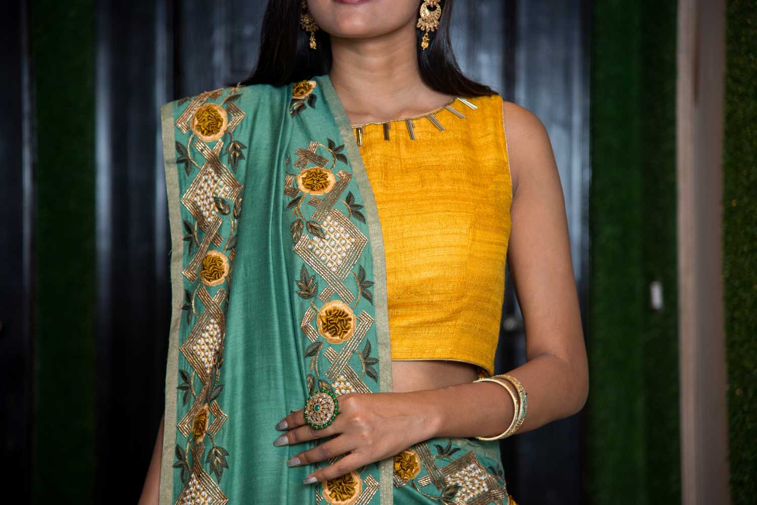 Designer Pure Monga Embroidery - Relic - Naksheband
