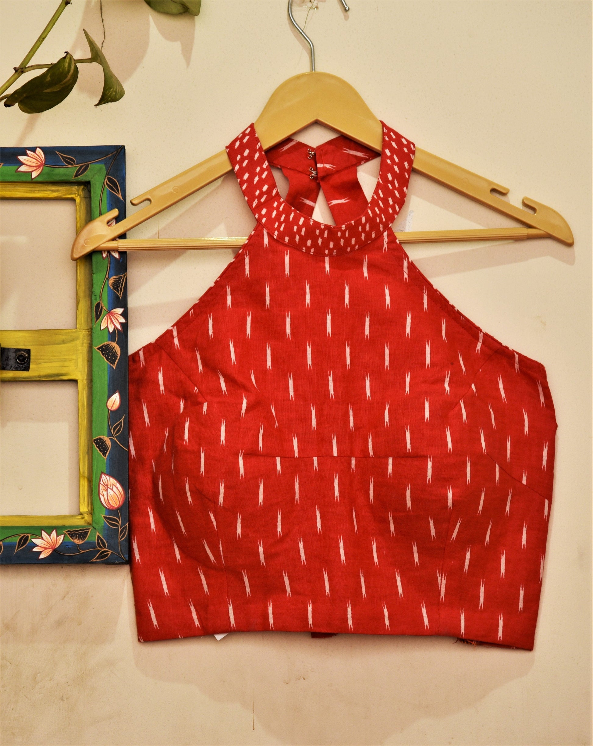 Designer Pure Cotton Blouse Printed Red  - Frosty Red - Naksheband