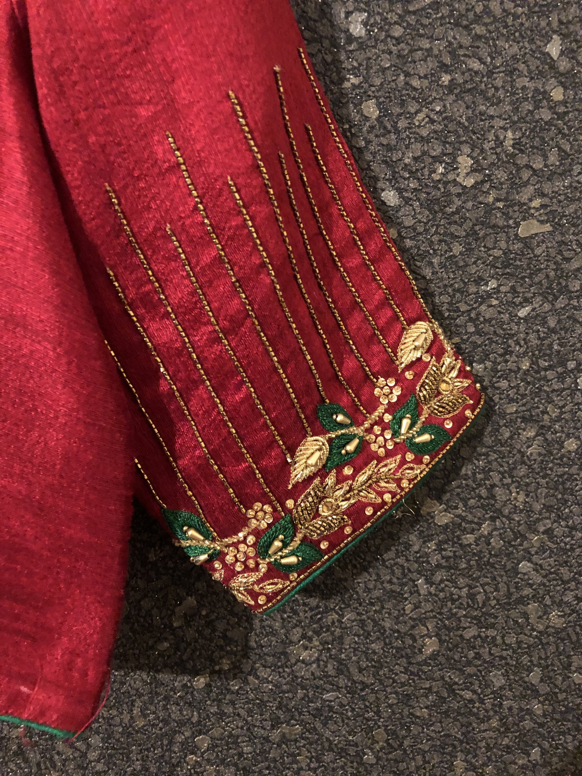 Mehroon Color Designer Blouse Embroidered - Juliet - Naksheband