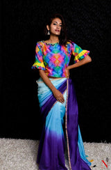 Multi Color Pure Chanderi Silk Hand Embroidered Designer Blouse