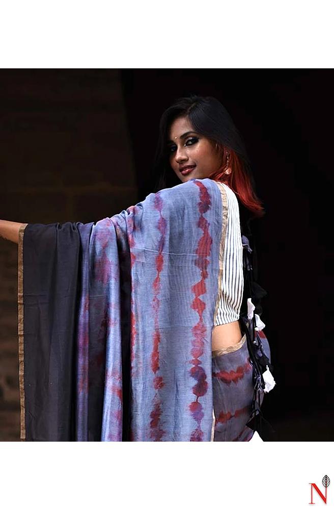Black And White Cotton Hand Embroidered Designer Blouse - Naksheband
