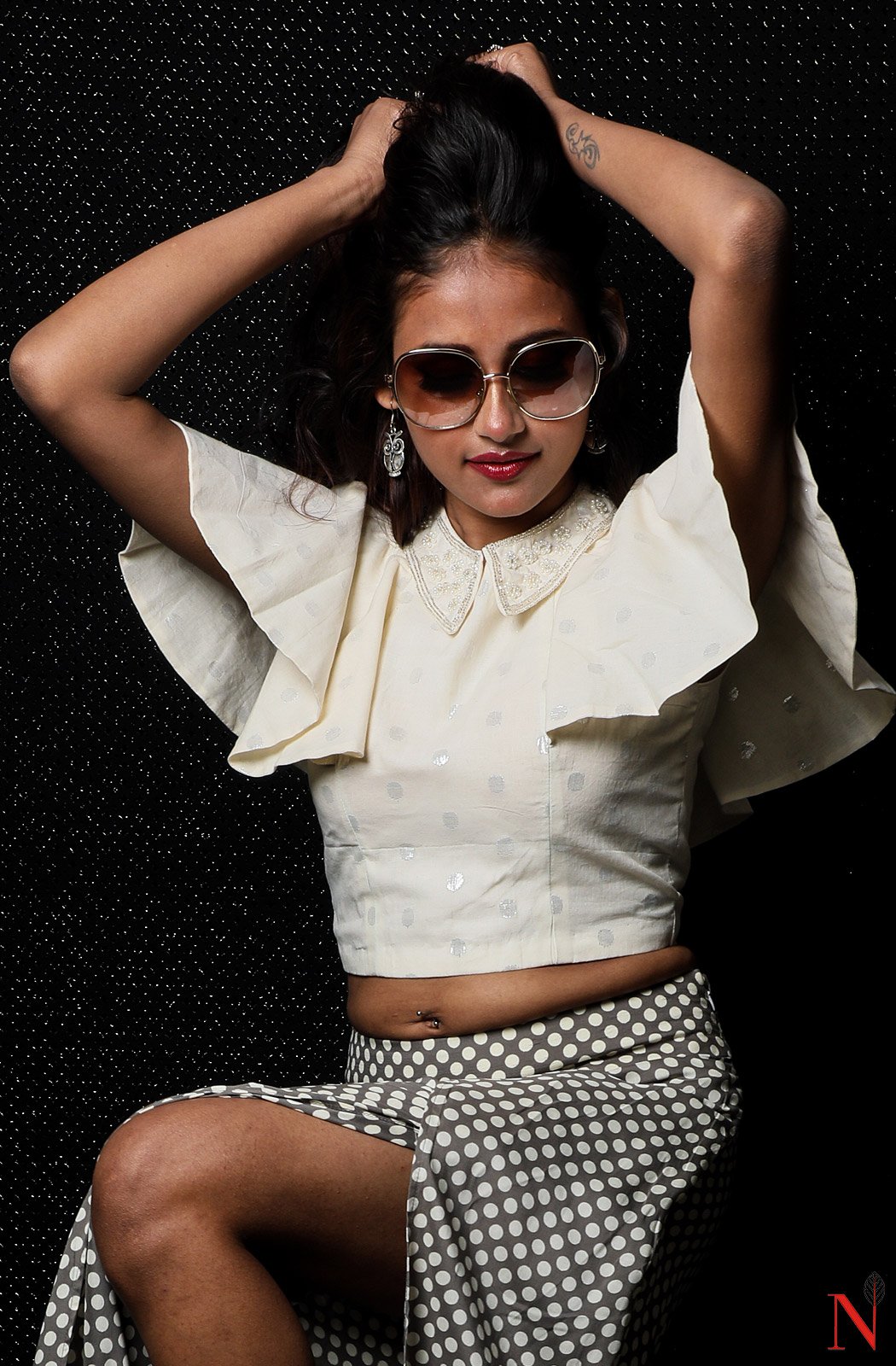 Creme Pure Cotton Hand Embroidered Designer Blouse - Naksheband