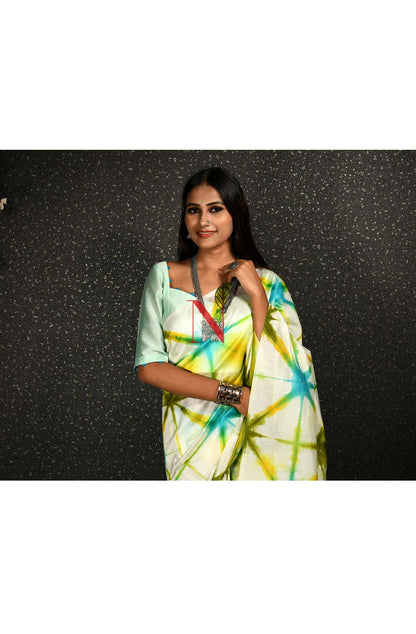 Light Sea Green Pure Silk Chanderi Hand Embroidered Designer Blouse - Naksheband