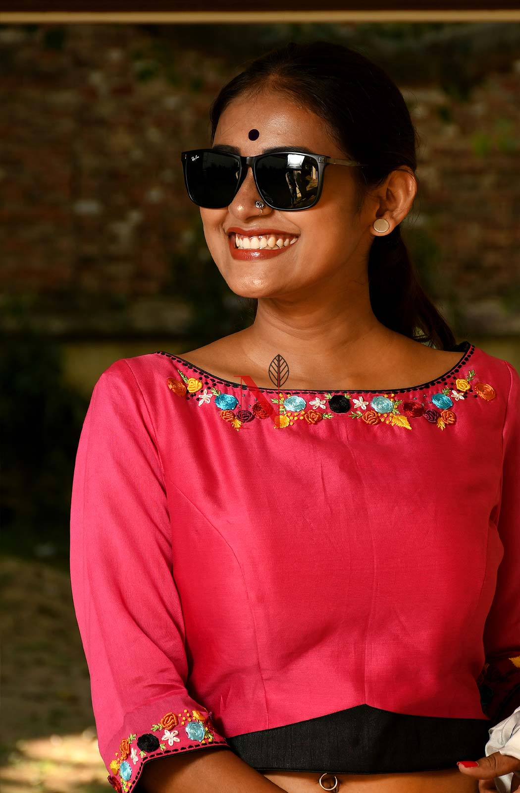 Rani Pure Silk Chanderi Hand Embroidered Designer Blouse