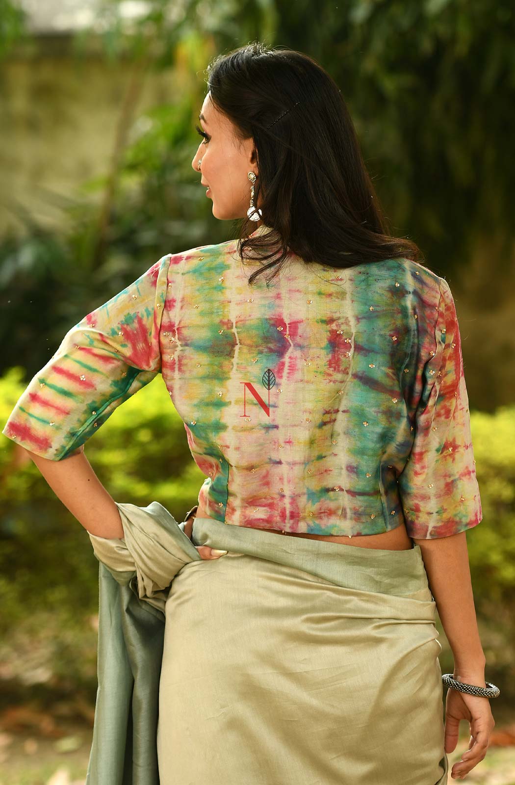 Multicolor Pure Silk Chanderi Hand Embroidered Designer Blouse