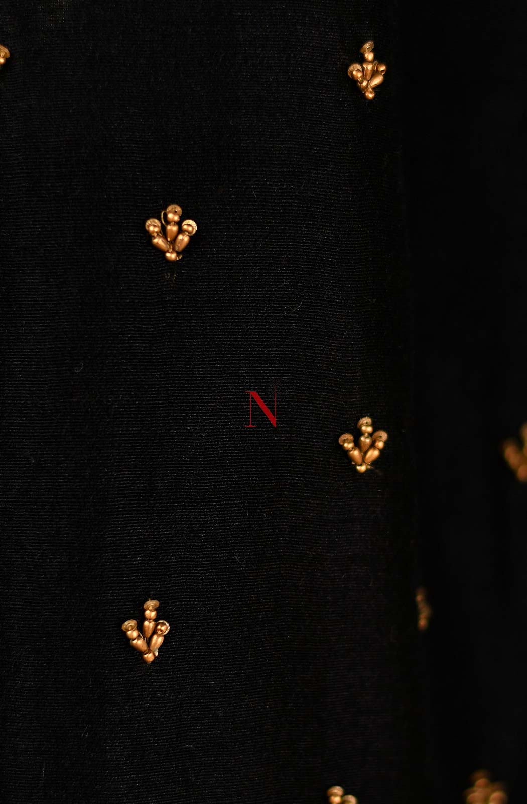 Black Pure Muga Silk Hand Embroidered Designer Blouse - Naksheband