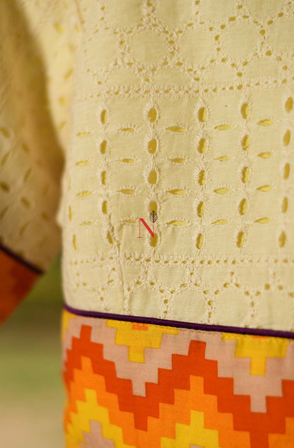 Cream Pure Cotton Designer Blouse