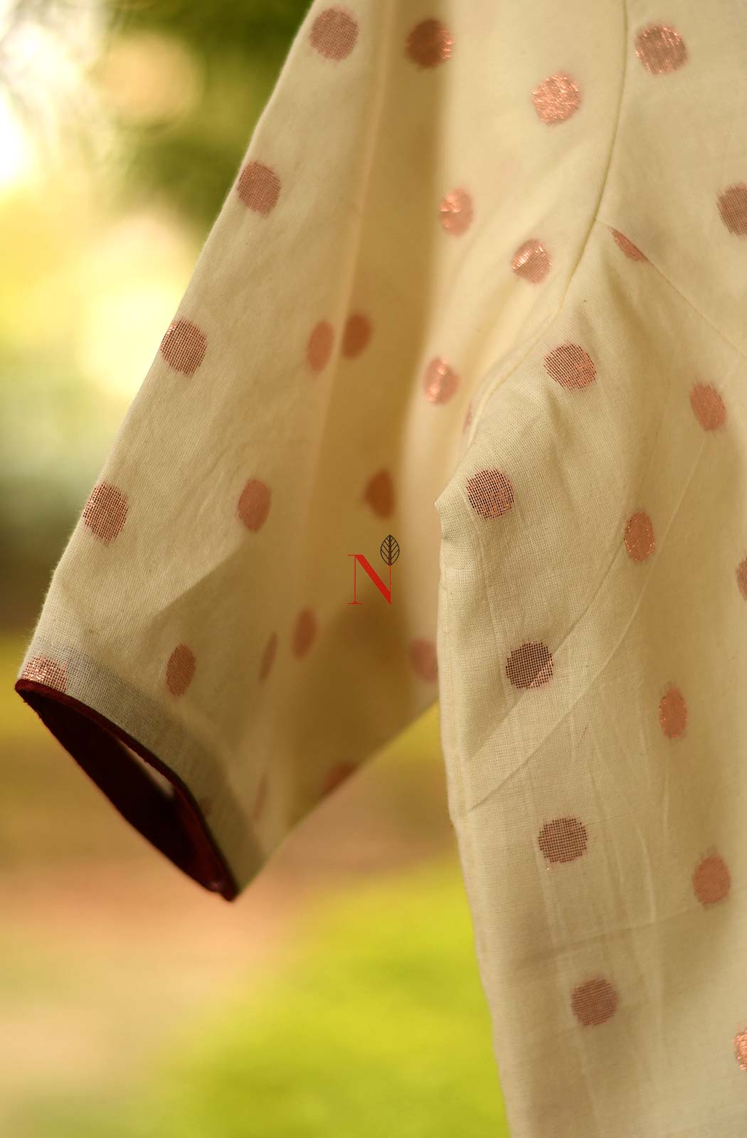 Cream Pure cotton Hand Embroidered Designer Blouse